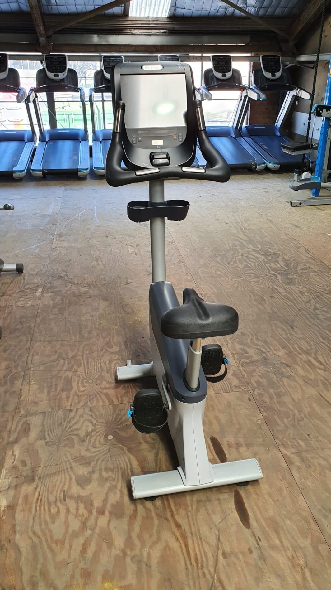 Precor UBK-885 Upright Bike w/ P82 Touch Screen second hand gym equipment