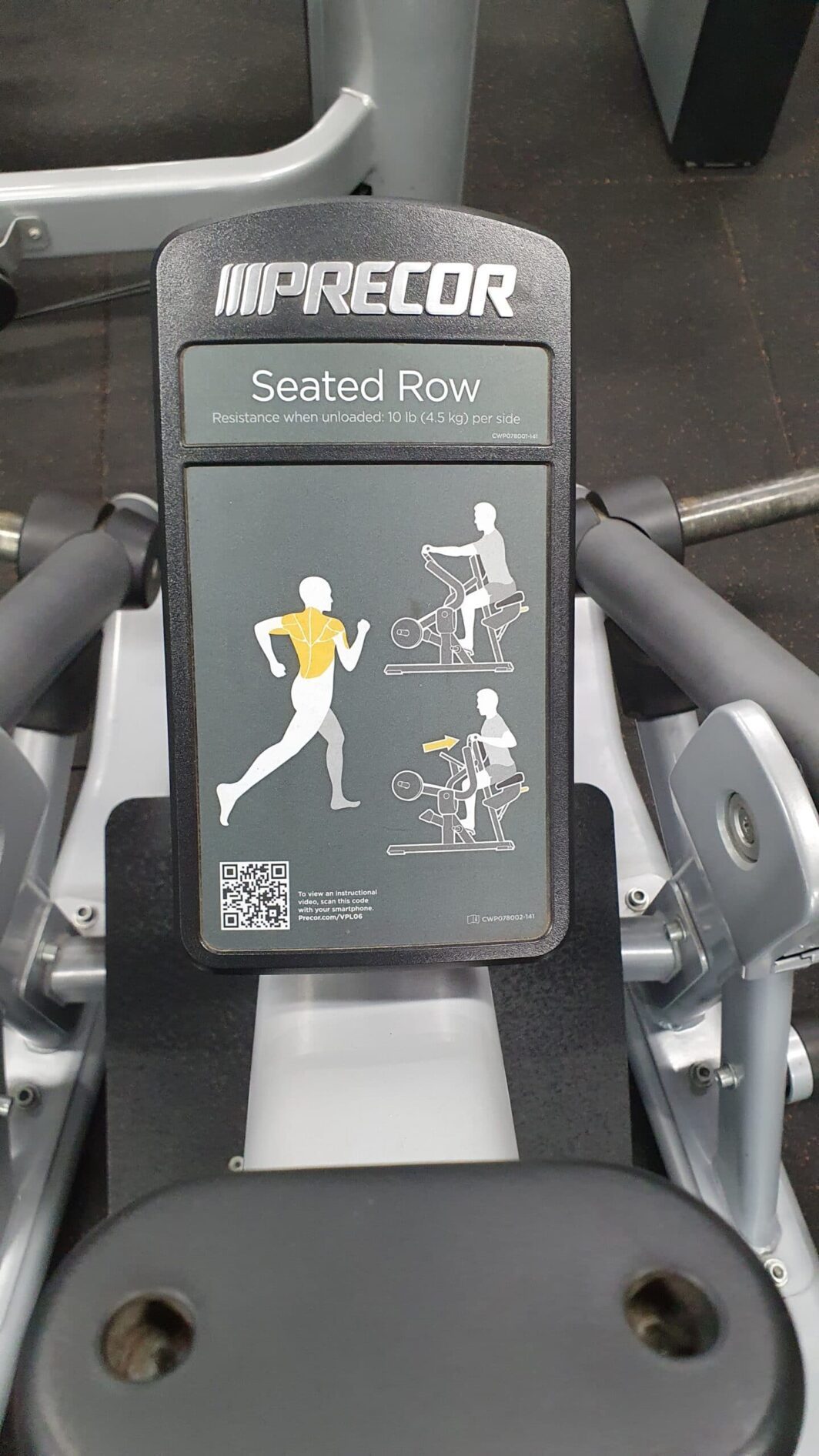 Precor Discovery Plated Loaded Seated Row user view