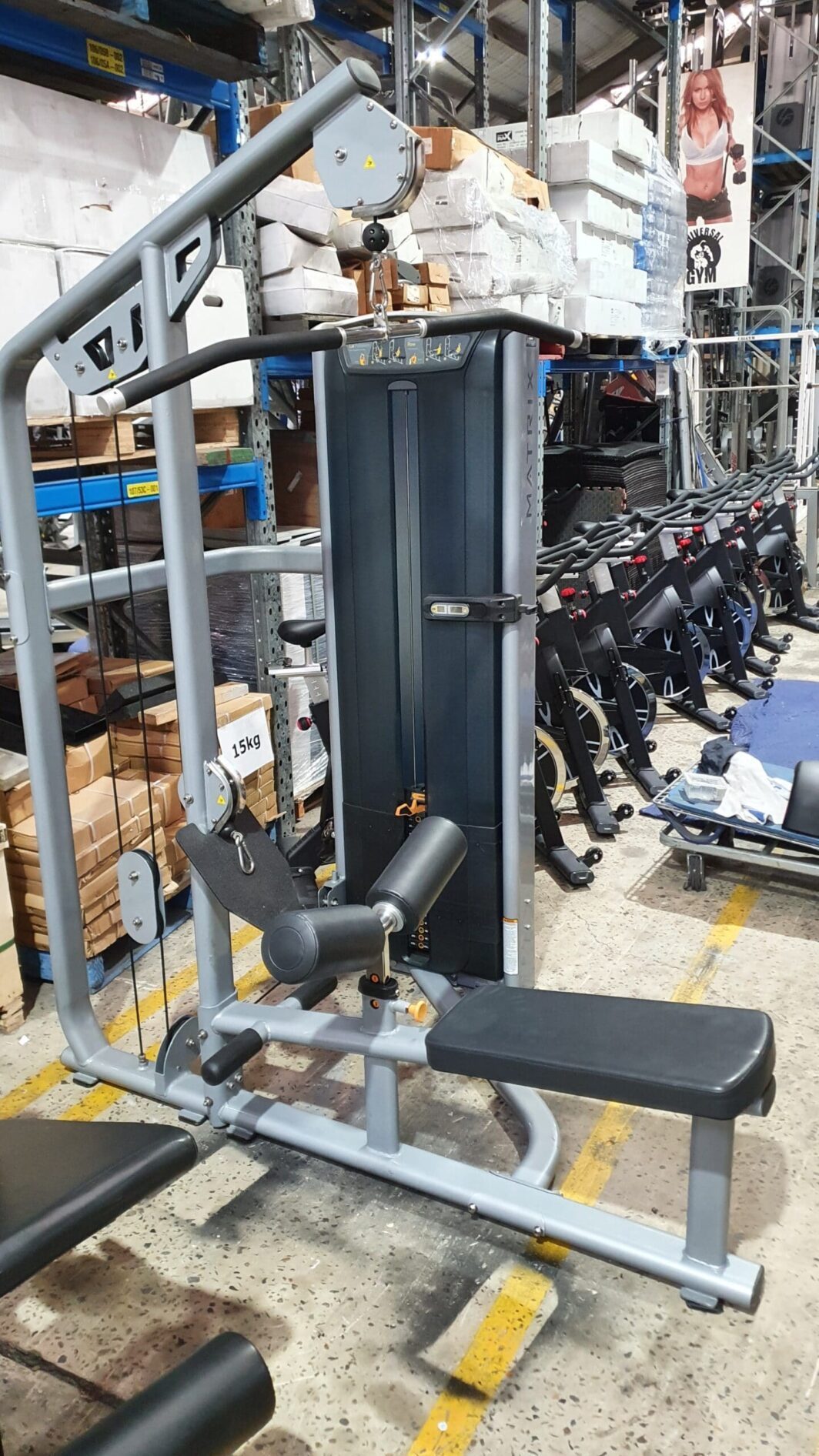 Matrix Dual Lat Pulldown/Mid Row rear 3/4 view second hand gym equipment