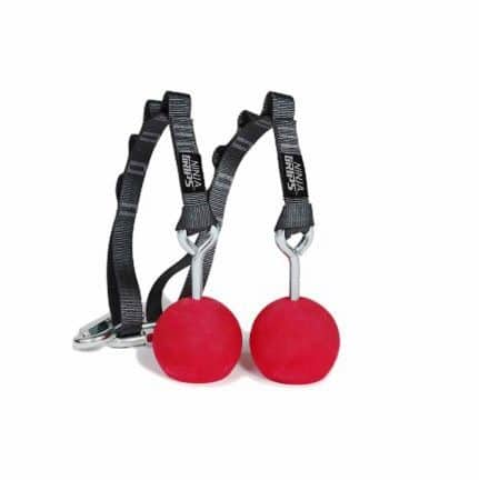 Ninja Grips Spheres 3″ Red with rope attatchment
