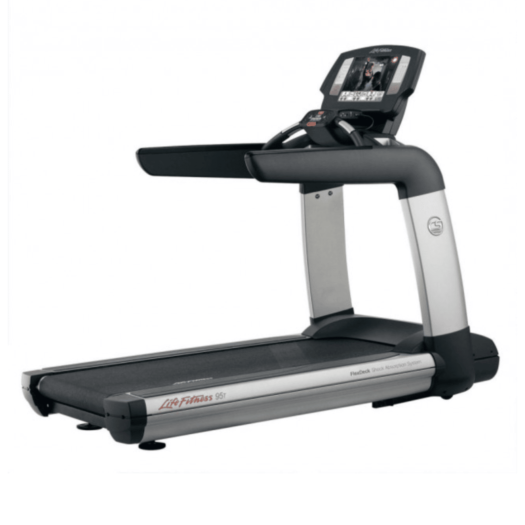 life fitness 95t treadmill rear 3/4 view